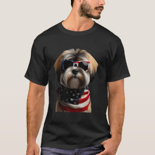 Tibetan Terrier Hund 4. Juli Amerikanischer Unabhä T-Shirt