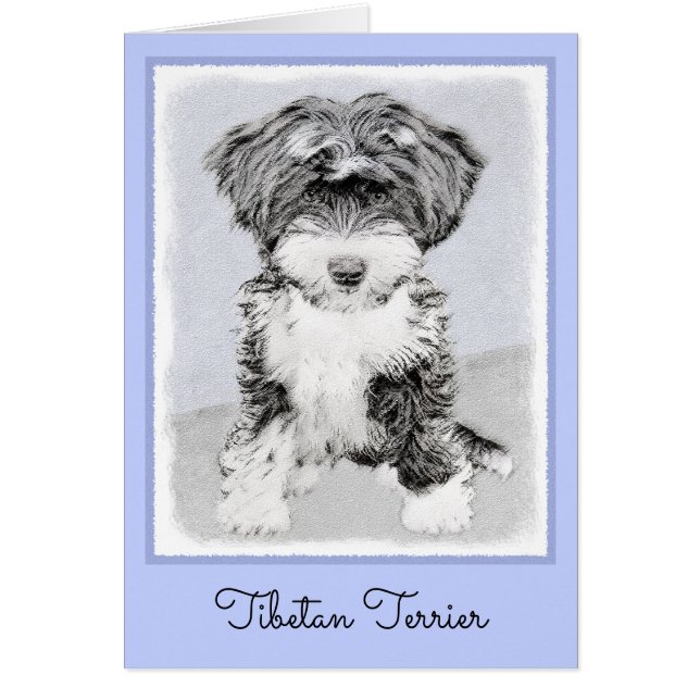 Tibetan Terrier Painting - Niedliche Original Dog  (Vorne)