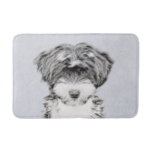 Tibetan Terrier Painting - Niedliche Original Dog Badematte
