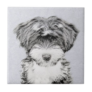 Tibetan Terrier Painting - Niedliche Original Dog  Fliese