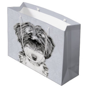 Tibetan Terrier Painting - Niedliche Original Dog Große Geschenktüte