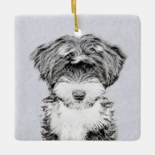 Tibetan Terrier Painting - Niedliche Original Dog  Keramikornament