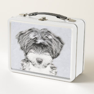 Tibetan Terrier Painting - Niedliche Original Dog Metall Brotdose