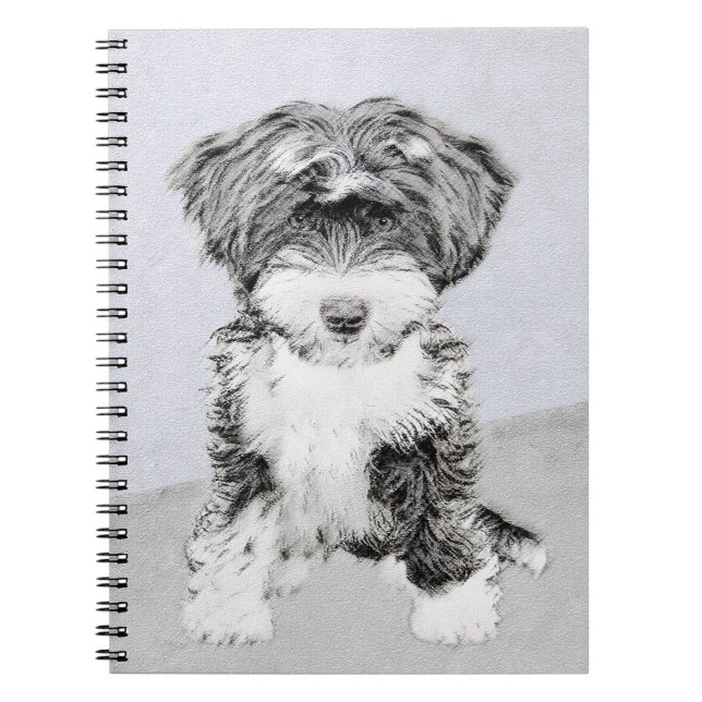 Tibetan Terrier Painting - Niedliche Original Dog  Notizblock (Vorderseite)