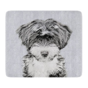 Tibetan Terrier Painting - Niedliche Original Dog Schneidebrett