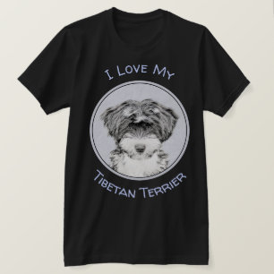 Tibetan Terrier Painting - Niedliche Original Dog T-Shirt