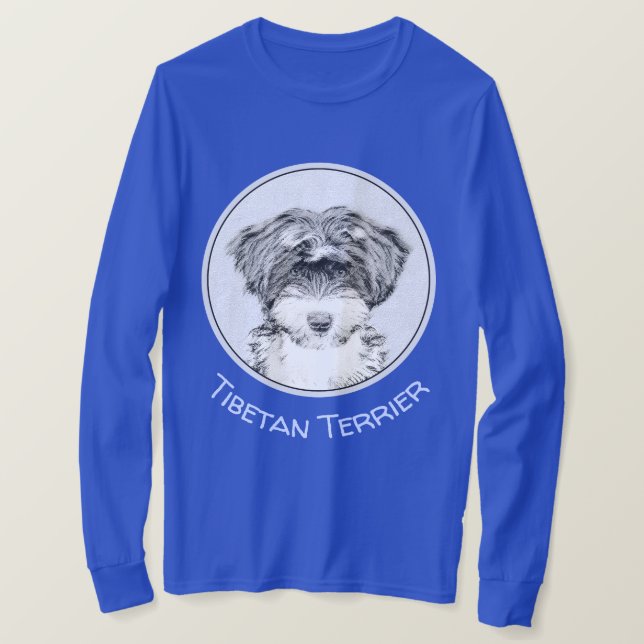 Tibetan Terrier Painting - Niedliche Original Dog  T-Shirt (Design vorne)
