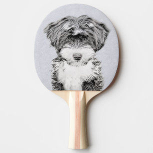 Tibetan Terrier Painting - Niedliche Original Dog Tischtennis Schläger