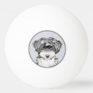 Tibetan Terrier Painting - Niedliche Original Dog Tischtennisball
