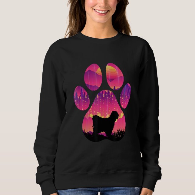 Tibetan Terrier Paw Mom Dad Dog  Women Men Sweatshirt (Vorderseite)