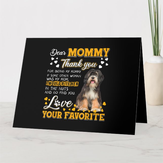 Tibetan Terrier Sehr geehrte Mommy vielen Dank, da Karte (Vorderseite)