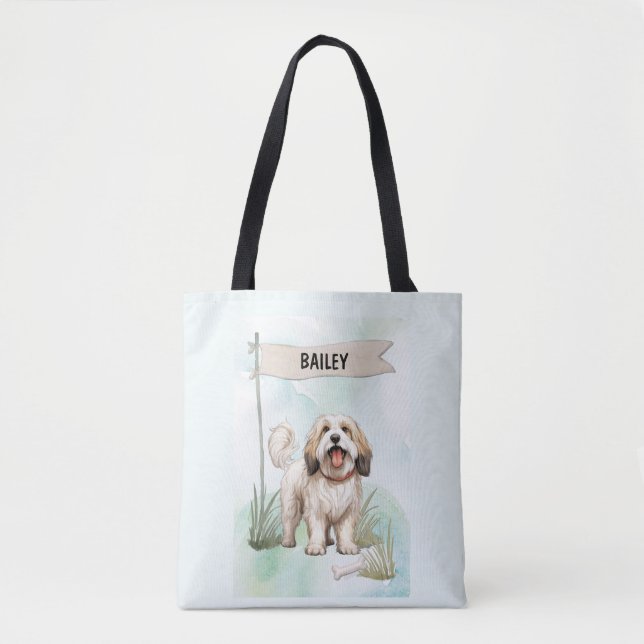Tibetan Terrier Watercolor Personalized Dog (Vorderseite)