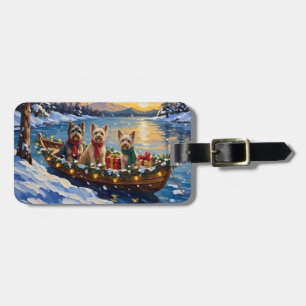 Tibetan Terrier Weihnachtsboot Urlaub Gepäckanhänger
