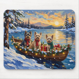 Tibetan Terrier Weihnachtsboot Urlaub Mousepad