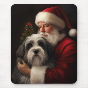 Tibetan Terrier Weihnachtsmann Festliches Weihnach Mousepad