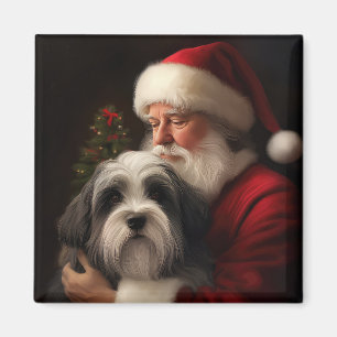 Tibetan Terrier Weihnachtsmann Weihnachten Magnet