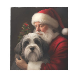 Tibetan Terrier Weihnachtsmann Weihnachten Notizblock