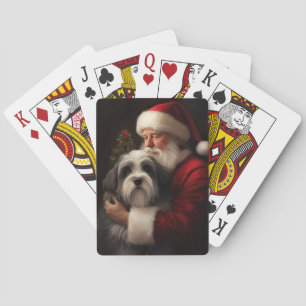 Tibetan Terrier Weihnachtsmann Weihnachten Spielkarten