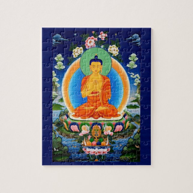 Tibetan Thangka Prabhutaratna Buddha Jigsaw Puzzle (Vertikal)