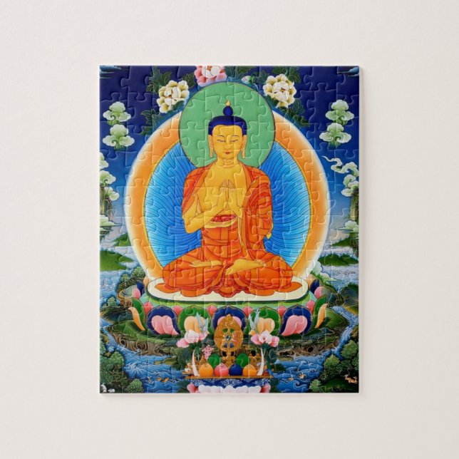 Tibetan Thangka Prabhutaratna Buddha Jigsaw Puzzle (Vertikal)