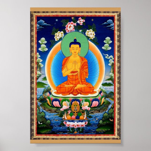 Tibetan Thangka Prabhutaratna Buddha Poster (Vorne)