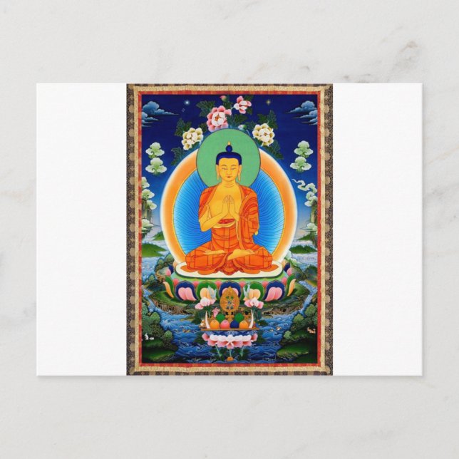 Tibetan Thangka Prabhutaratna Buddha Postkarte (Vorderseite)
