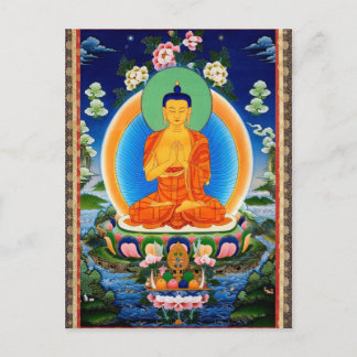 Tibetan Thangka Prabhutaratna Buddha Postkarte