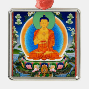 Tibetaner Thangka Prabhutaratna Buddha Ornament Aus Metall