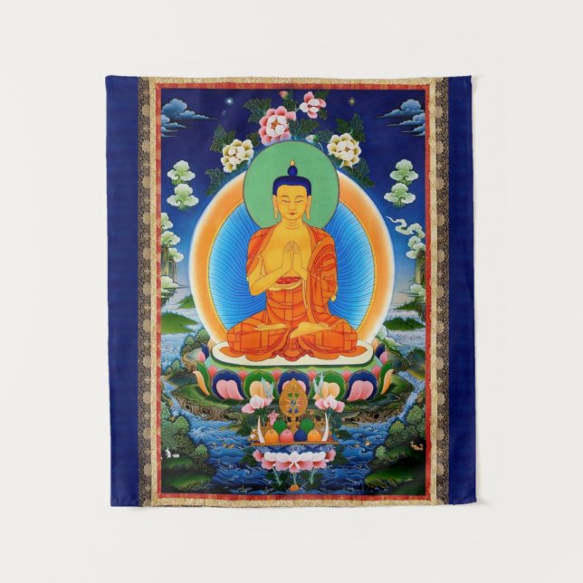 Tibetaner Thangka Prabhutaratna Buddha Wandteppich (Vorderseite)