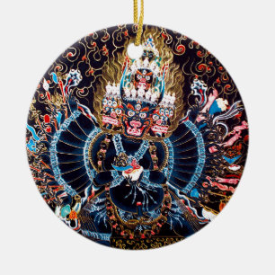 Tibetanische buddhistische Kunst (Chemckok Heruka) Keramik Ornament