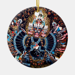 Tibetanische buddhistische Kunst (Chemckok Heruka) Keramik Ornament