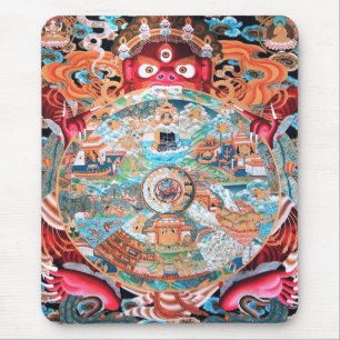 Tibetanische buddhistische Kunst (Rad des Lebens) Mousepad