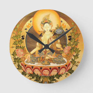 Tibetanische buddhistische Kunst Runde Wanduhr
