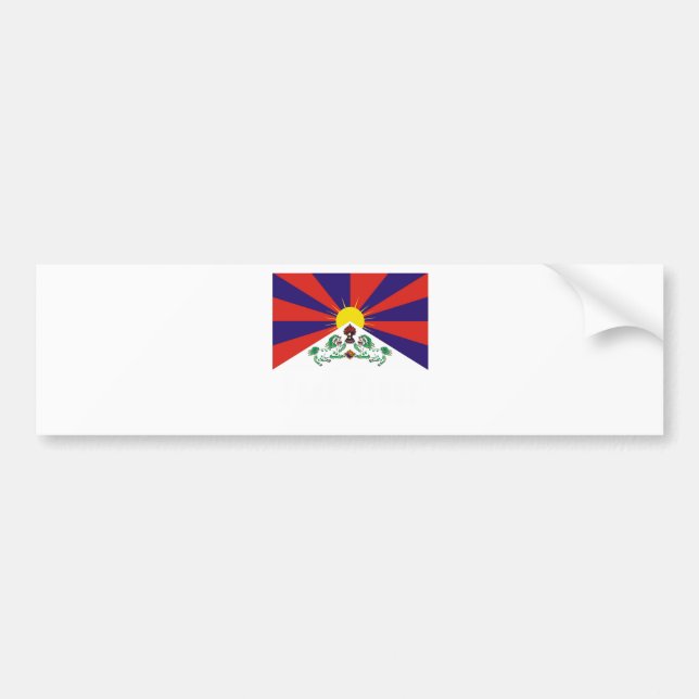 TIBETANISCHE FLAGGE AUTOAUFKLEBER (Vorne)
