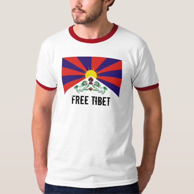 Tibetanische Flagge, FREIES TIBET T-Shirt (Vorderseite)