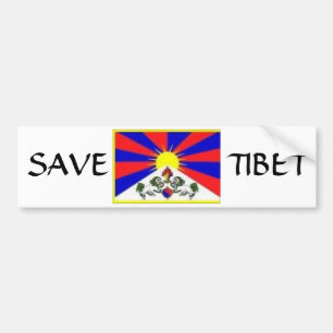 tibetanische Flagge, RETTEN, TIBET Autoaufkleber