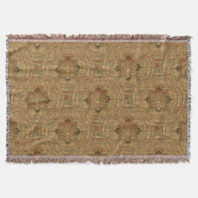 Tibetanische Mandala-Wurfs-Decke Decke (Vorderseite)