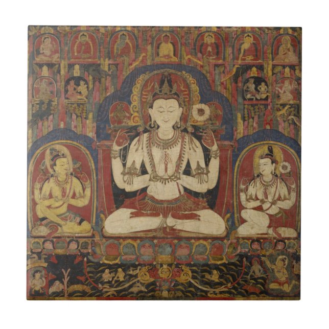 Tibetanischer Bodhisattva Fliese (Vorderseite)