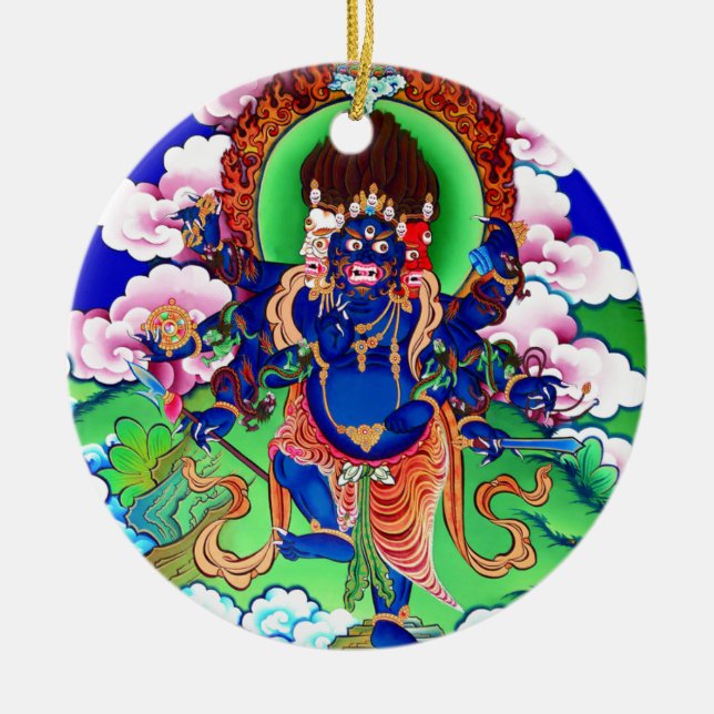 Tibetanischer Buddhismus buddhistisches Thangka Keramikornament (Vorne)
