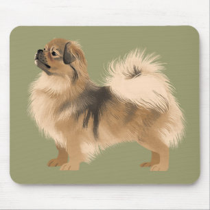 Tibetanischer Spaniel (dunkelmal) Maus-Pad Mousepad
