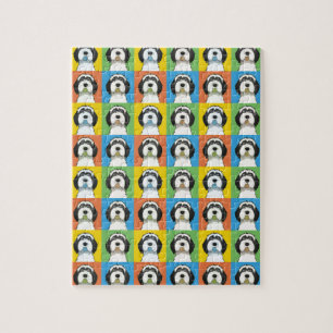 Tibetanischer Terrier-Cartoon Pop-Kunst Puzzle