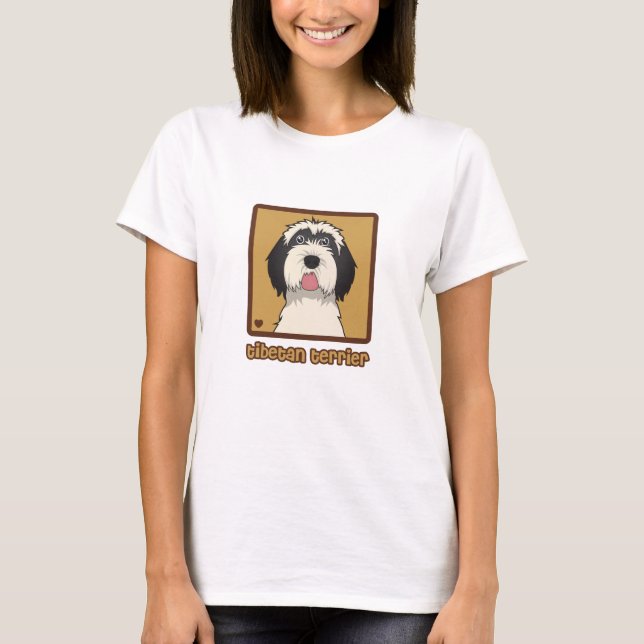 Tibetanischer Terrier-Cartoon T-Shirt (Vorderseite)