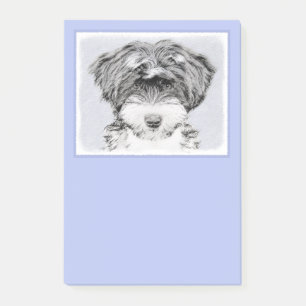 Tibetanischer Terrier-Malerei - niedliche Post-it Klebezettel