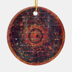 Tibetanisches astronomisches Thangka Keramikornament
