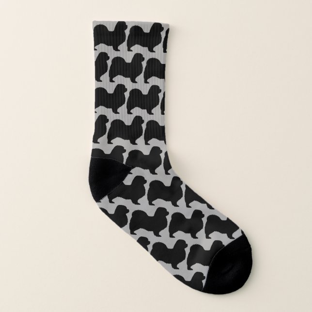 Tibetanisches Spaniel-Silhouette-Muster Socken (Links - Innen)