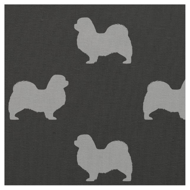 Tibetanisches Spaniel-Silhouette-Muster Stoff (Nahaufnahme)