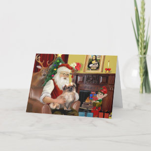Tibeter Spaniel des Weihnachtsmanns (#3) Feiertagskarte