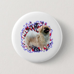Tibeter Spaniel Patriot Button