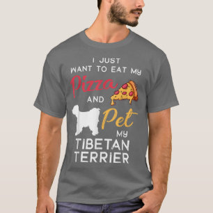 Tibeter Terrier Dog Pizza Lover Owner Xmas Birthda T-Shirt