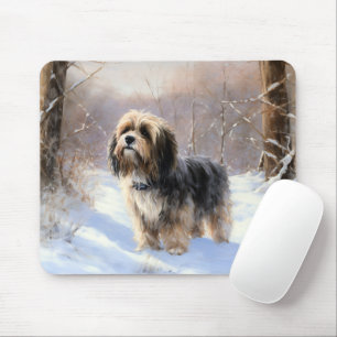 Tibeter Terrier Let It Snow Weihnachten Mousepad